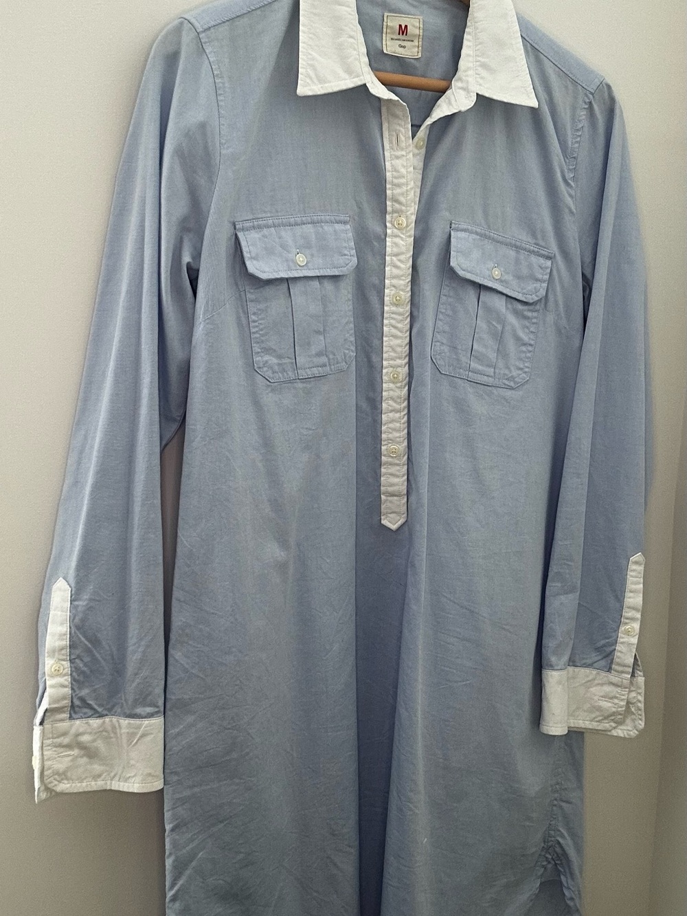 gap contrast collar shirtdress